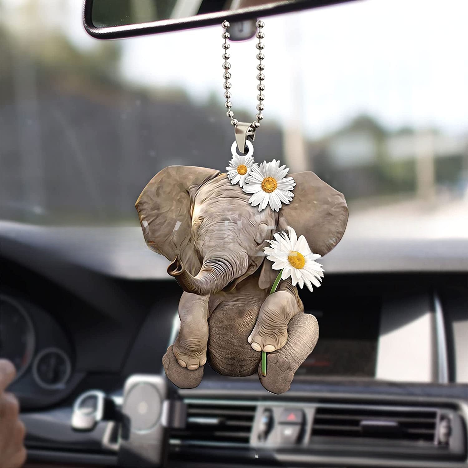 Wholesale Acrylic Sunflower Elephant Keychain